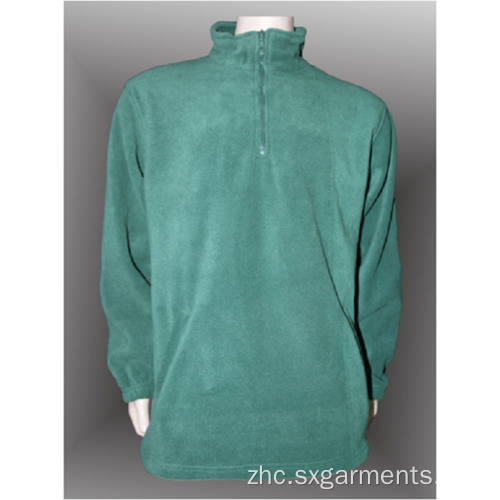 100％聚酯人的极性羊毛半拉链顶部